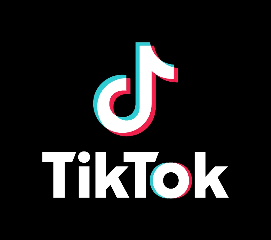 黑色背景上的 TikTok 官方品牌標誌